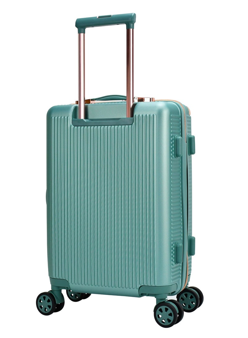 سيناتور حقيبة سفر بعجلات صلبة للجنسين من بلاستيك  خفيفة الوزن بـ  عجلات مزدوجة وقفل  مدمج  أخضر فاتح - Image 3